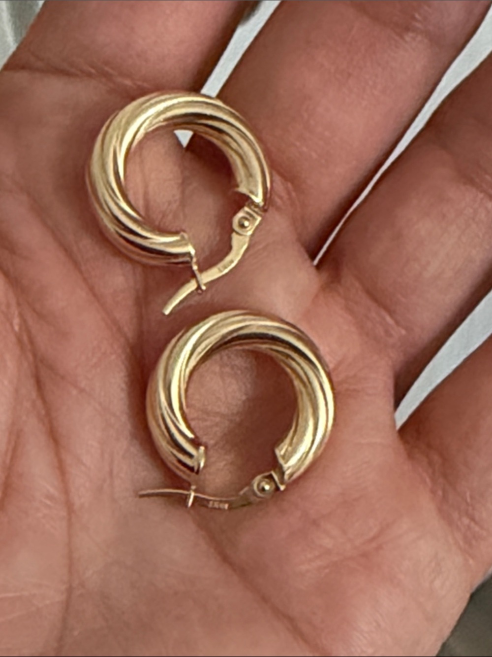 10k yellow gold small hoops